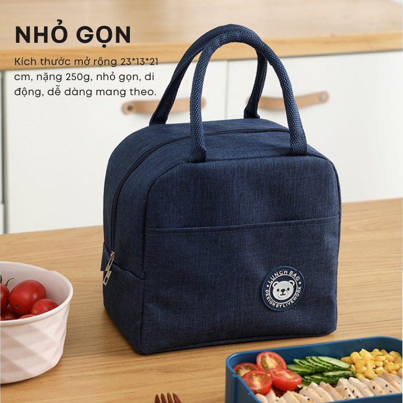 [5 MÀU] Túi Đựng Cơm Giữ Nhiệt Chống Nước Dung Tích Lớn Mang Đi Học Đi Làm Văn Phòng | 238