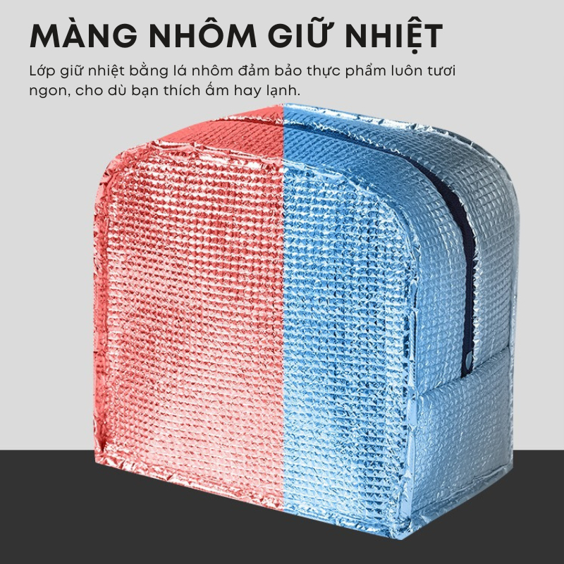 [5 MÀU] Túi Đựng Cơm Giữ Nhiệt Chống Nước Dung Tích Lớn Mang Đi Học Đi Làm Văn Phòng | 238