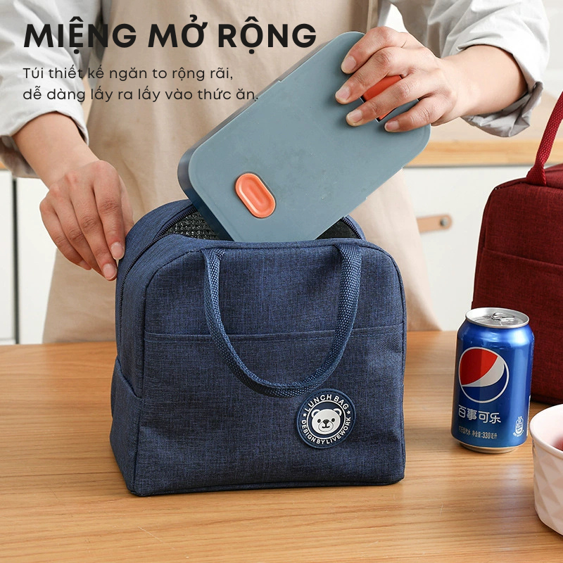 [5 MÀU] Túi Đựng Cơm Giữ Nhiệt Chống Nước Dung Tích Lớn Mang Đi Học Đi Làm Văn Phòng | 238