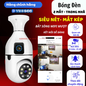CAMERA WIFI YOOSEE Trong Nhà 1Mắt - 2 Mắt 12MPX Chui Bóng Đèn Xoay 360 Độ, Đàm Thoại 2 Chiều, Xoay 360- Ban Đêm Có Màu