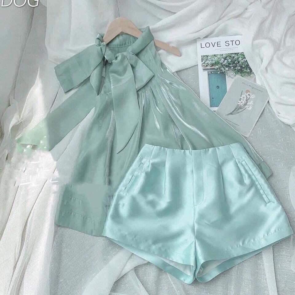 Bộ yếm bé gái vải tơ quần short ,sét yếm đùi bé gái xinh tiểu thư,sét bé gái đẹp dễ thương size đại,đồ đôi mẹ bé gái