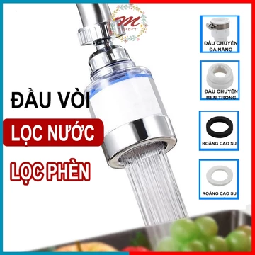 Bộ Lọc Nước, Lọc Phèn Tại Vòi, Đầu Vòi Lọc Xoay 360 Độ Tăng Áp
