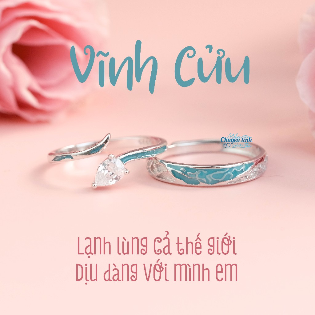 925 Silver Couple Rings, adjustable by mauchuyentinhcuatoi