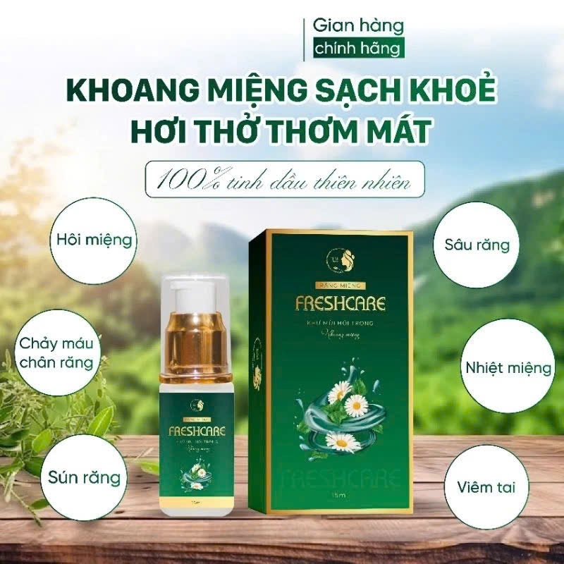 Ảnh Tinh Dầu Răng Miệng Freshcare Thảo Dược Giúp Làm Sạch Răng Miệng, Khử Mùi Hôi, Hơi Thở Thơm Tho Lọ 15ml 2