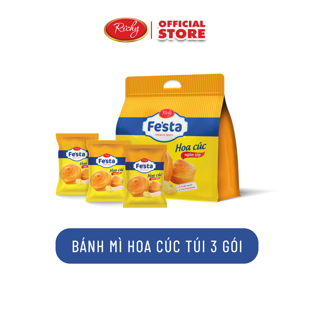 [TẶNG QUÀ ĐƠN TỪ 129K] Bánh mì hoa cúc ngàn lớp Fes'ta Richy