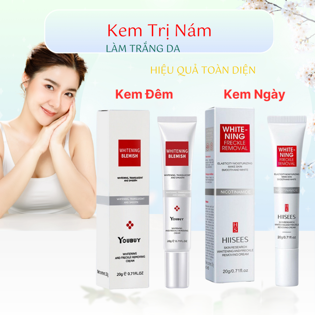 Liệu Trình Kem Nám Tàn Nhang Whitening Trắng Da Mờ Nám Tàn Nhang Đồi Mồi Phục Hồi Da Chống Lão hoá