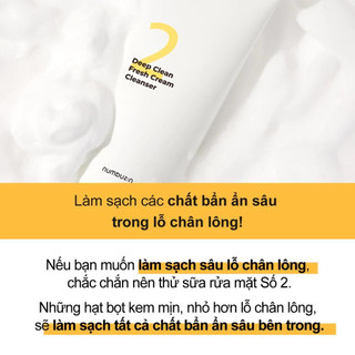 [DATE 02/03/27] Sữa rửa mặt dạng kem NUMBUZIN No.2 Deep Clean Fresh dịu nhẹ, làm sạch sâu 120ml