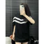 Bộ Thể Thao Nam Nữ Mùa Hè Phối Sọc Trắng Đen Chất Cotton Tổ Ong Cao Cấp QFT-866