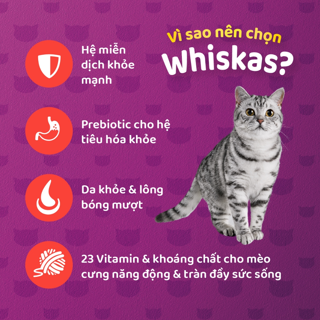 Ảnh Thức ăn dạng hạt khô cho mèo lớn WHISKAS - vị hải sản- 1.2 kg 1