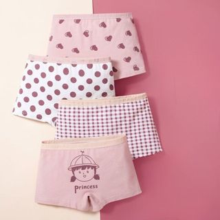 COMBO 4 Quần lót đùi bé gái cao cấp chất cotton co giãn tốt họa tiết xinh xắn đáng yêu L8001 DEVARI