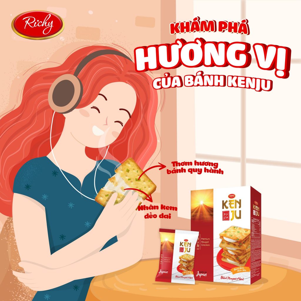 [TẶNG QUẠT ĐƠN 180K] Thùng bánh quy hành Kenju kem dẻo loại hộp - 279g (12 Hộp/Thùng), Bánh Kẹo Richy