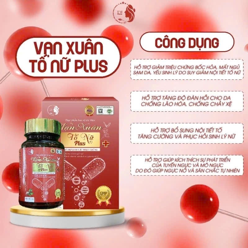 Ảnh Vạn Xuân Tố Nữ Plus Collagen nội tiết hỗ trợ làm đẹp da, mờ thâm nám và ngăn ngừa lão hoá hộp 48 viên 1
