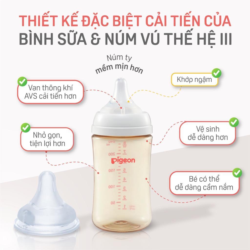 Ảnh Bình Sữa Pigeon PPSU Softouch Baby-Friendly World 160ml/240ml - Nhiều Hoạ Tiết 4