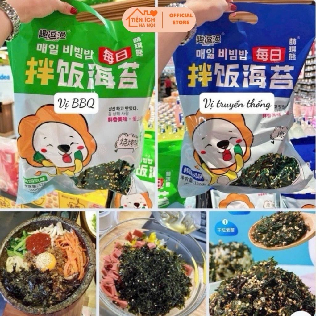 Combo 3 Gói Rong Biển Ăn Liền Gói 128Gr Rắc Cơm, Cuộn Cơm Cho Bé Rong Biển Nội Địa Trung Siêu Ngon