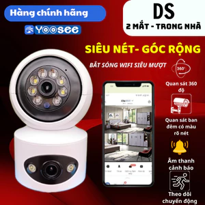 Camera Yoosee 2 MẮT KÉP Trong nhà 8.0MPX FHD rõ nétxoay 360 độ,xem đêm có màu, có đàm thoại 2 chiều