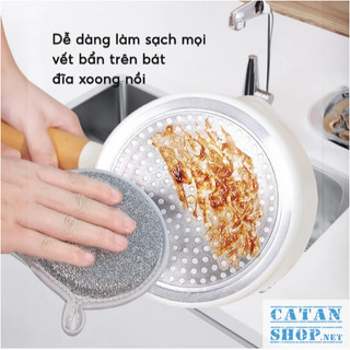 Miếng Mút Rửa Kim Loại, Miếng Rửa Chén 3 Lớp Siêu Tạo Bọt Có Dây Treo, Miếng Cọ Xoong Nồi, Chén Dĩa