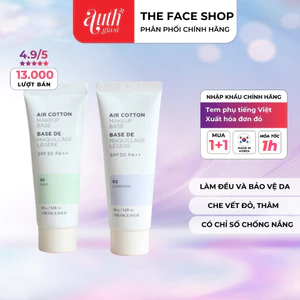 Kem lót kiềm dầu và hiệu chỉnh tông da The Face Shop Air Cotton Makeup Base SPF30 PA++ TFS 40ml (Sale Date)