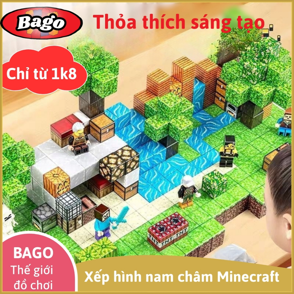 Đồ Chơi Khối Nam Châm Minecraft Từ Tính 6 Mặt, Sáng Tạo Tư Duy Cho Bé ...