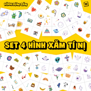 Set 4 Hình Xăm Dán Tạm Thời Chống Nước Dính Dính