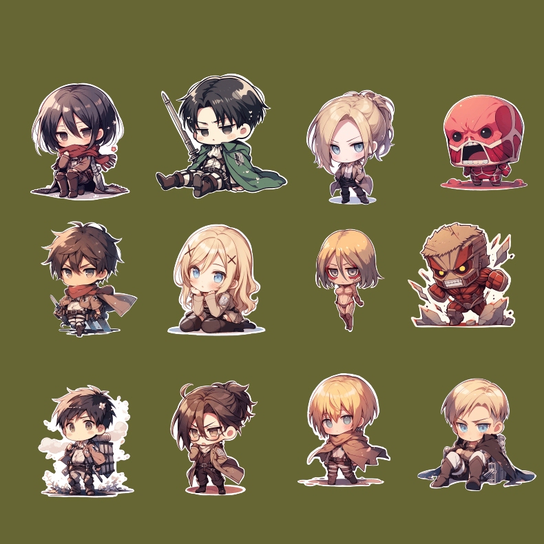 Móc Khóa Hình Nhân Vật Phim Attack on Titan Levi Eren Mikasa Armin Erwin