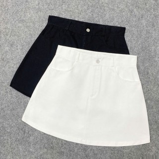 Chân váy chữ A Bigsize nữ chất vải Kaki dày dặn có lót quần khóa kéo có túi dáng ôm lưng cao tôn vòng eo CV11