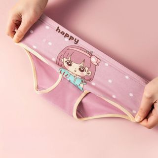 COMBO 4 Quần lót bé gái tam giác đáy lót 2 lớp thông hơi kháng khuẩn họa tiết cute L7002 DEVARI