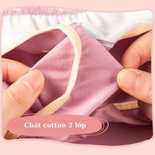 COMBO 4 Quần lót bé gái tam giác đáy lót 2 lớp thông hơi kháng khuẩn họa tiết cute L7002 DEVARI
