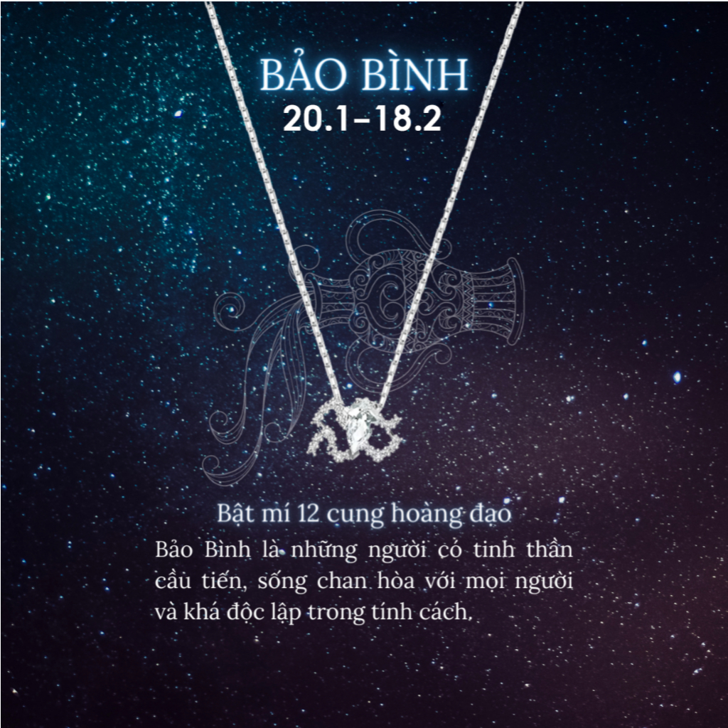 Ảnh Dây chuyền nam nữ 12 cung hoàng đạo CDE Zodiac Pendant Necklace Silver - Dây chuyền nam nữ Lamy 4