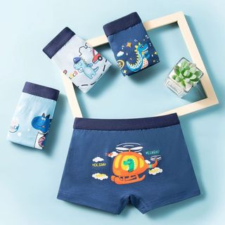 COMBO 4 Quần sịp đùi bé trai chất cotton mát mẻ họa tiết khủng long ngộ nghĩnh cute L1018 DEVARI