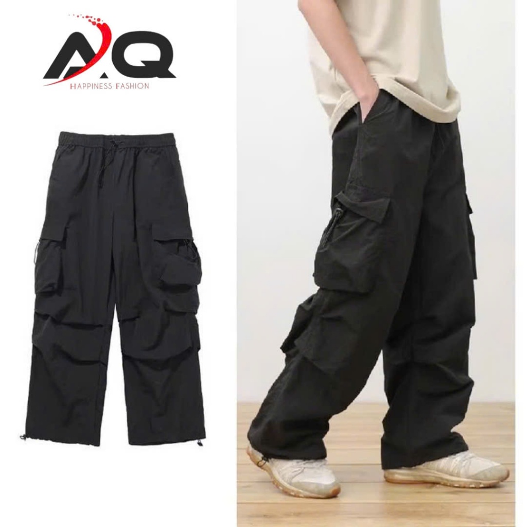 Quần ống rộng nam nữ RapViet vải kaki phong cách quần ống suông dáng quần túi hộp