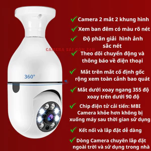 CAMERA YOOSEE WIFI Chui Bóng Đèn Xoay 360 độ, Đàm Thoại 2 Chiều QUAN SÁT RÕ NGÀY VÀ ĐÊM, KÈM THẺ NHỚ, BẢO HÀNH 1 NĂM