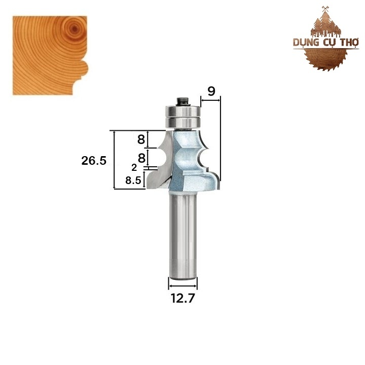 MŨI SOI GỖ - MŨI PHAY GỖ PHÀO CHỈ CÁNH TỦ CAO CẤP 1/2*32mm [Thomoc5.0]