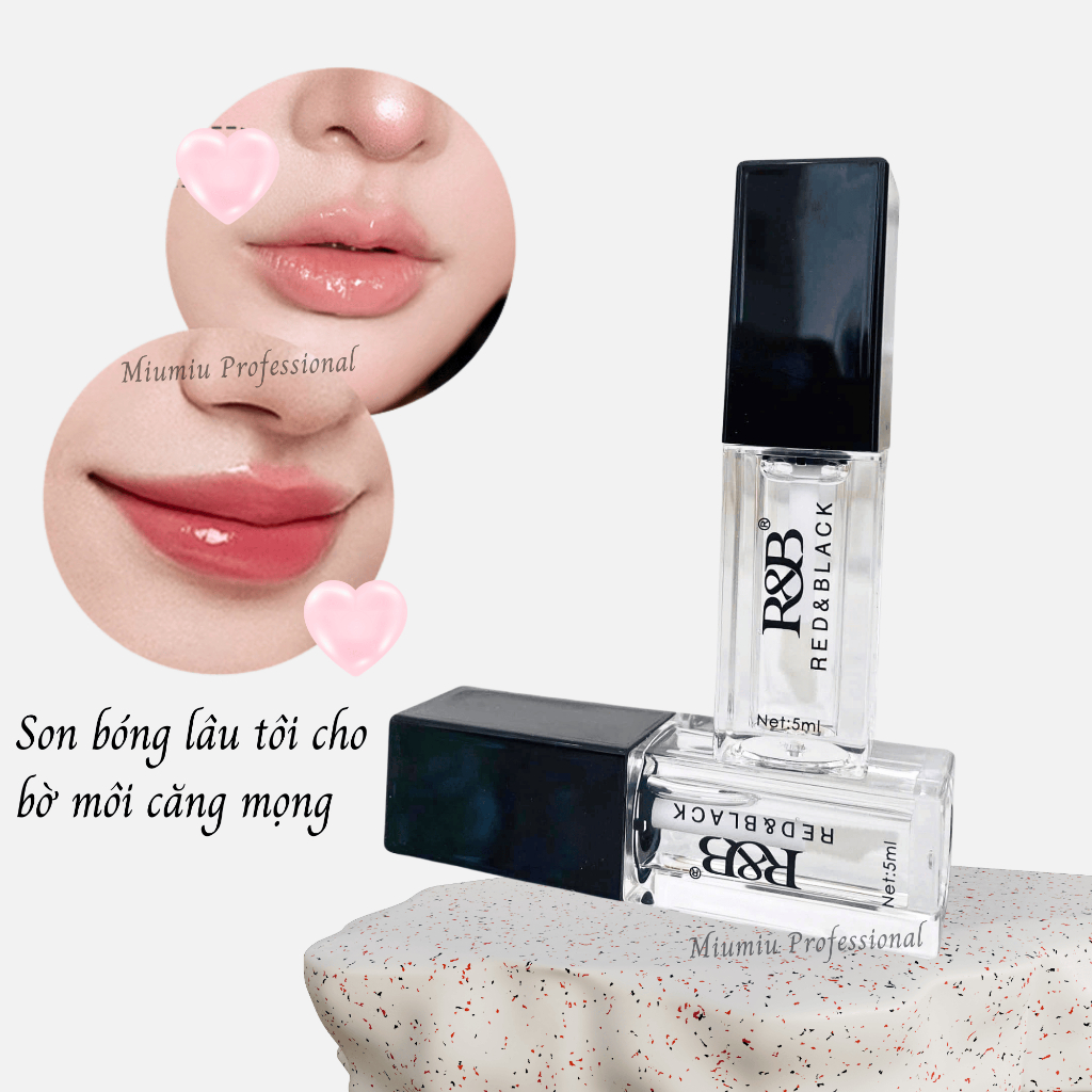 Son bóng Red&Black dưỡng ẩm và căng bóng môi bền màu lâu trôi dùng cho makeup chuyên nghiệp