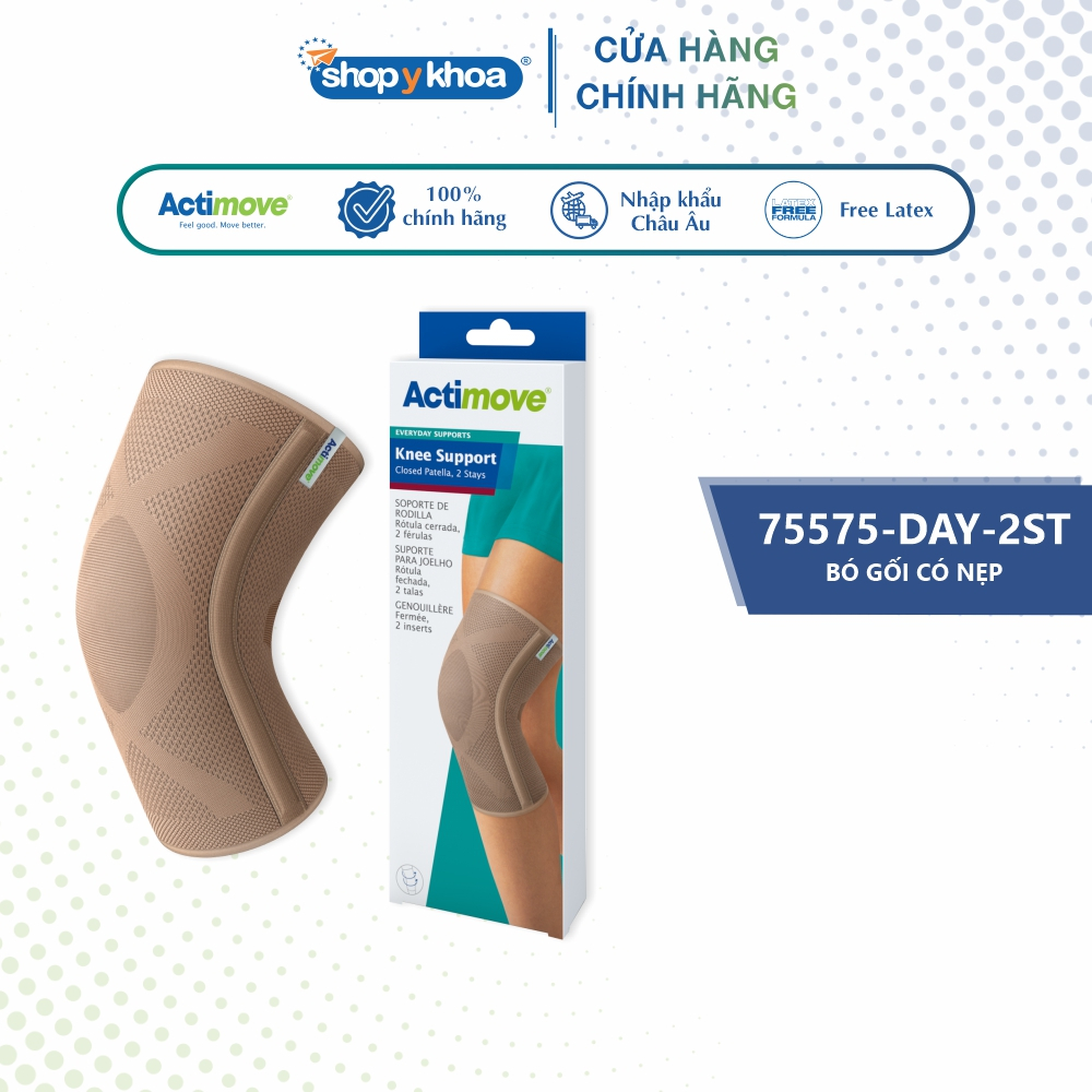 Ảnh Bó Gối Dạng Ống Có Nẹp Đàn Hồi Actimove, Màu Da [75575-DAY-2ST]. Nhập Khẩu Châu Âu (1 Cái) 1
