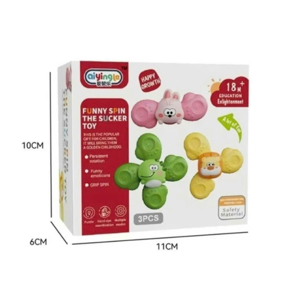Đồ chơi con quay Spinner SET 3 Chong Chóng Spinner Hoạt Hình Con Vật Ngỗ Nghĩnh Cho Bé
