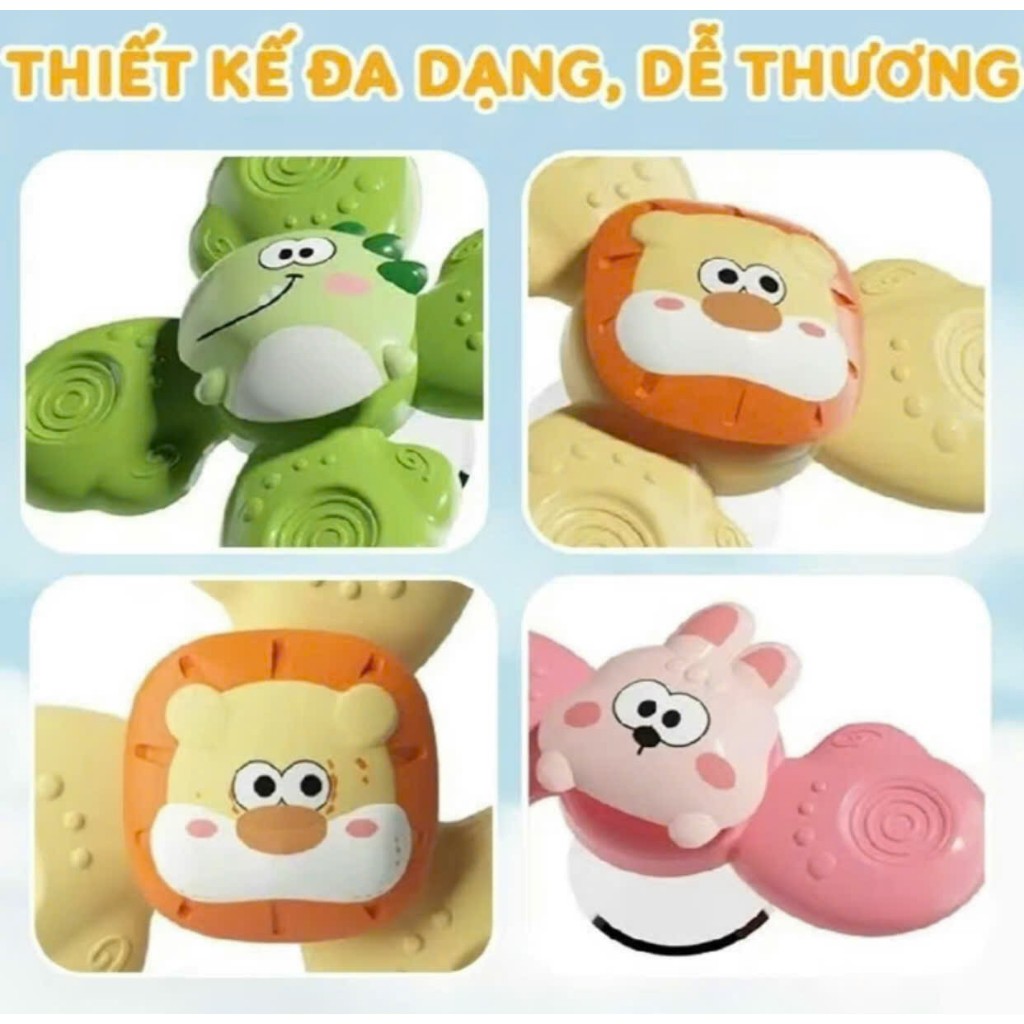 Đồ chơi con quay Spinner SET 3 Chong Chóng Spinner Hoạt Hình Con Vật Ngỗ Nghĩnh Cho Bé