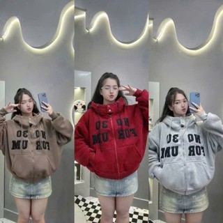 Áo Khoác Nỉ Form Boxy, Cổ Áo Cao Có Nút Bấm, Bo Dệt Nón To, Nách Rộng, Kiểu Dáng Độc Lạ Cực Đẹp