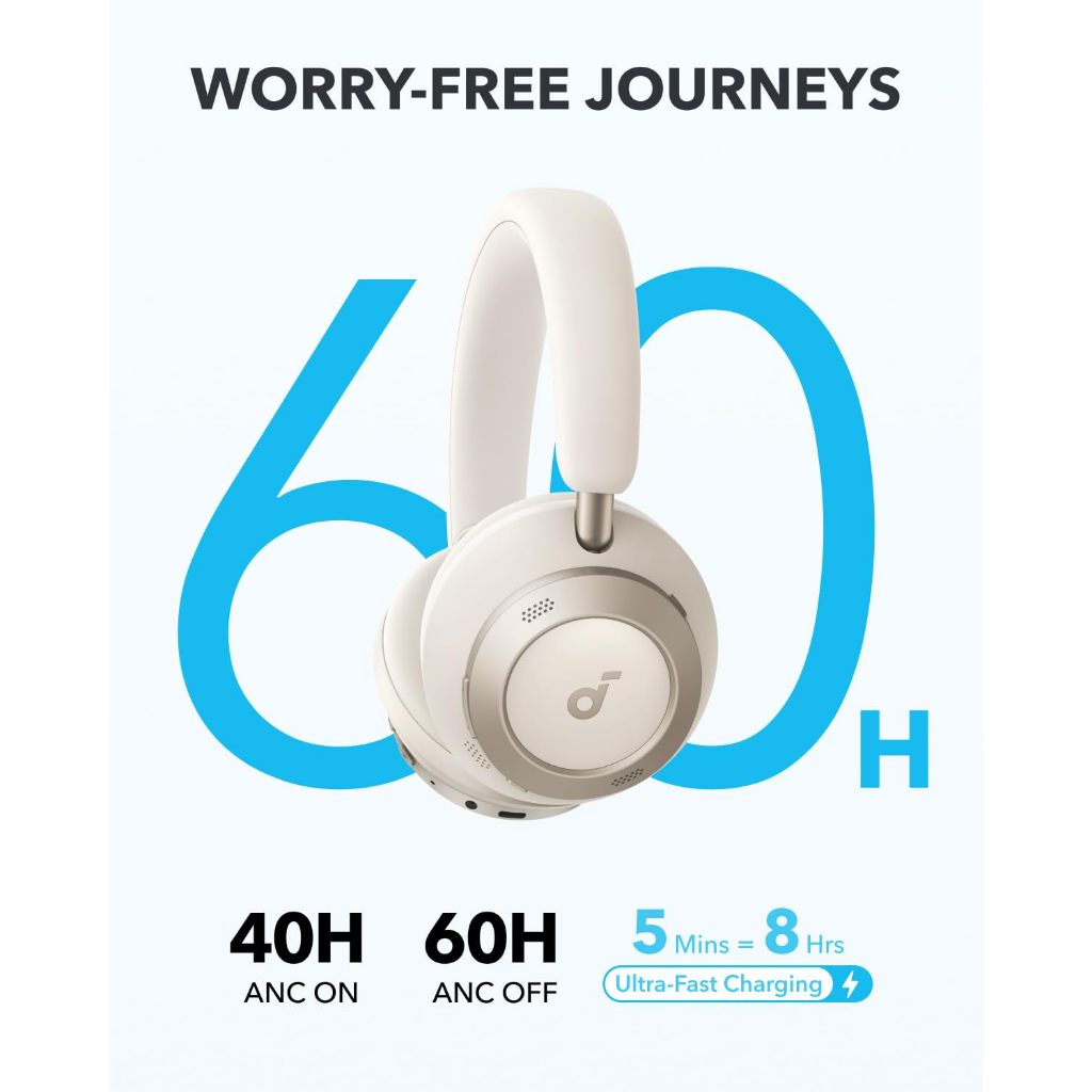 Soundcore Space One Pro by Anker Tai nghe chụp tai chống ồn chủ động thích ứng Hi-Res Thiết kế siêu gập A3062 | BigBuy360 - bigbuy360.vn