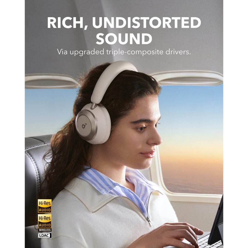 Soundcore Space One Pro by Anker Tai nghe chụp tai chống ồn chủ động thích ứng Hi-Res Thiết kế siêu gập A3062 | BigBuy360 - bigbuy360.vn