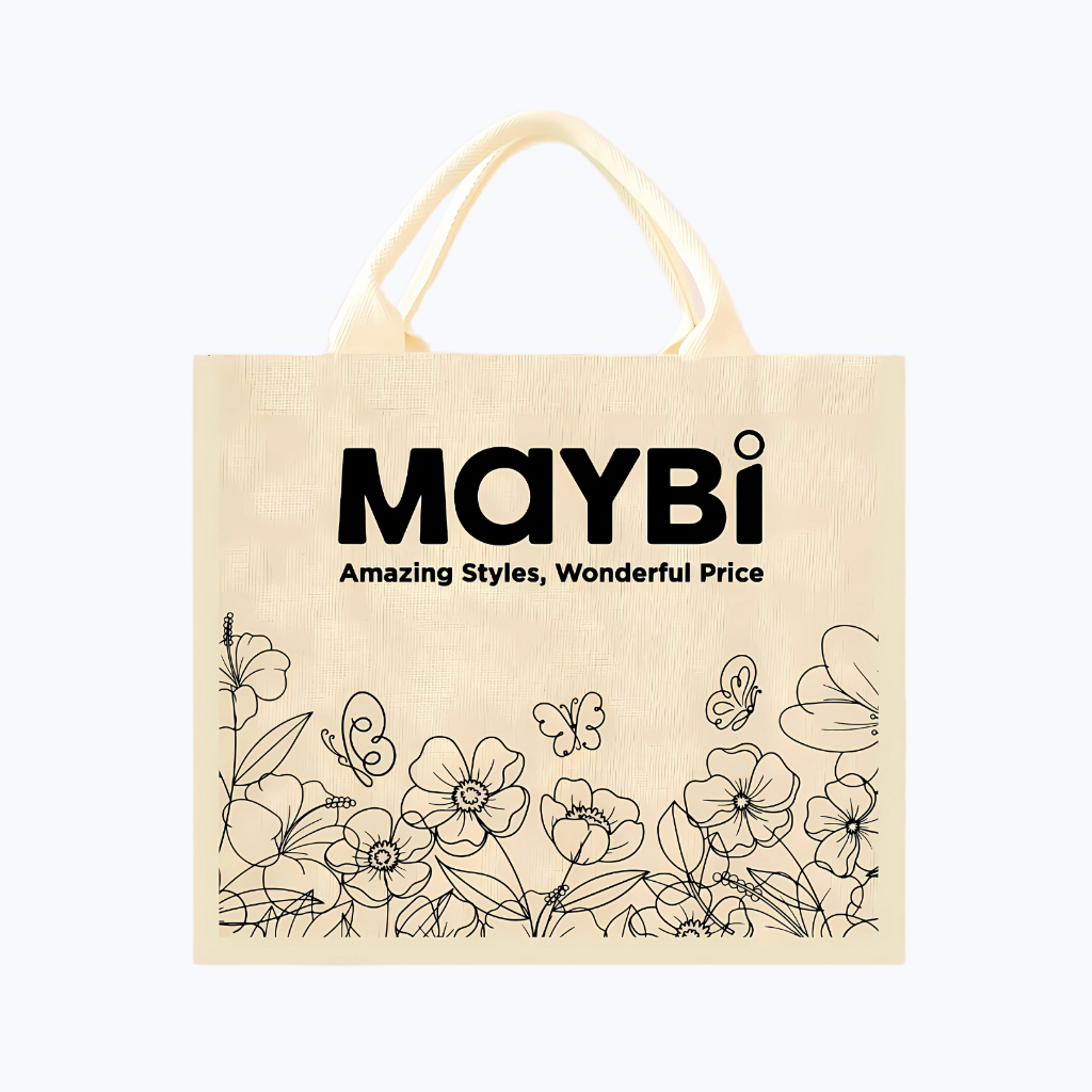 Túi tote vải màu kem MAYBI