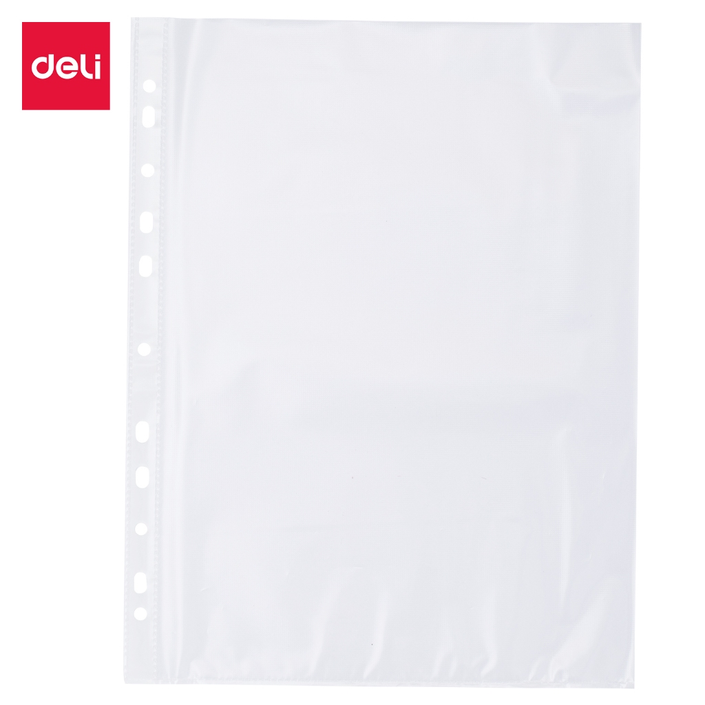 Sơ mi lỗ Deli Túi 11 lỗ lưu trữ tài liệu loại dày (tập 100 cái) dành cho văn phòng học sinh sinh viên