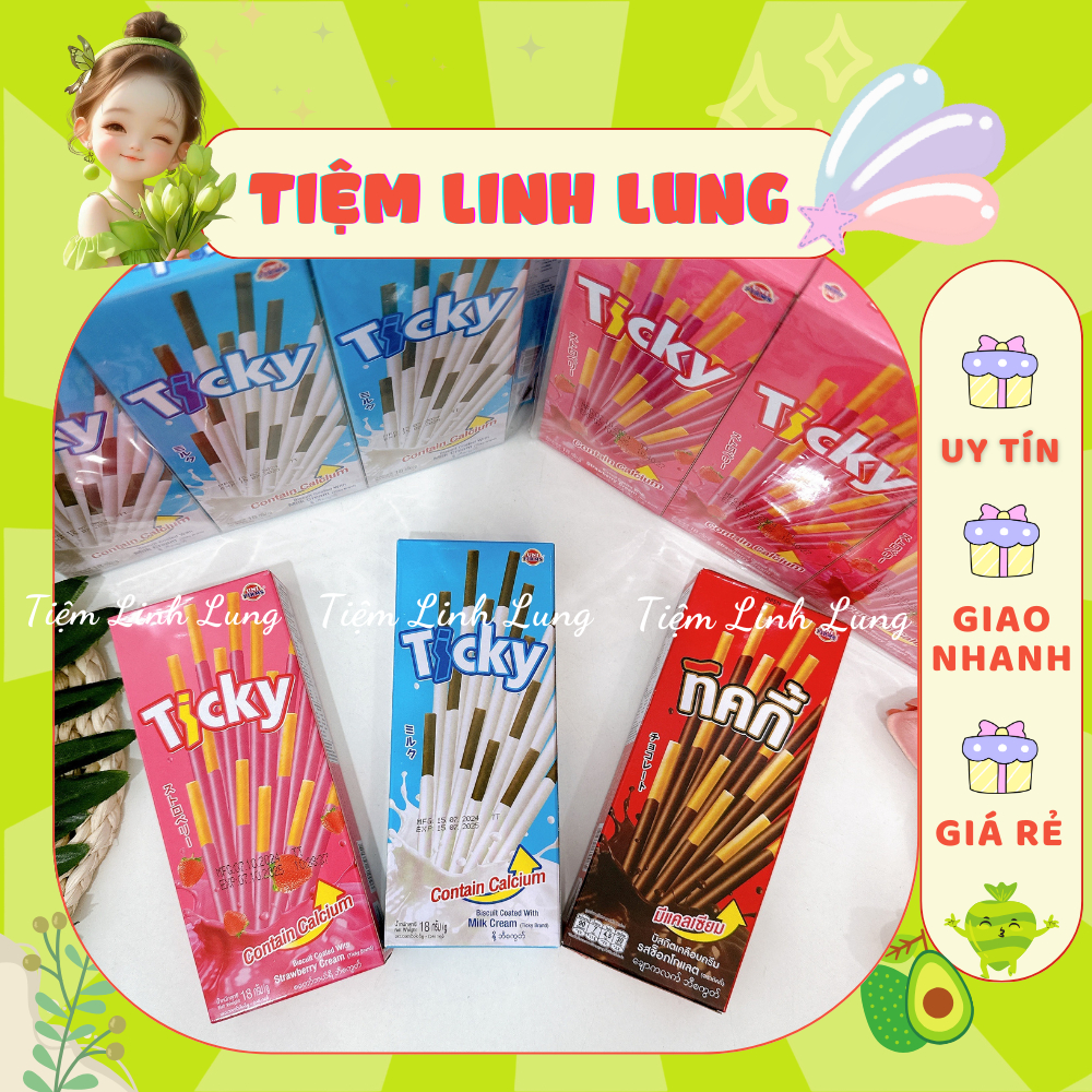 Bánh Que Ticky Socola Sữa Thái Lan (hộp 20G/ 6que), Bánh Que Thái Lan ...