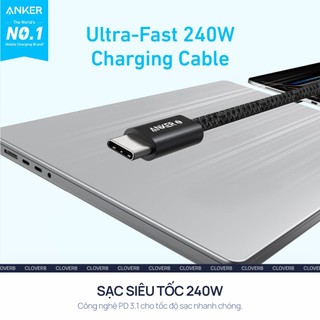 Cáp Sạc Nhanh 240W Anker Zolo A8060 Bọc Dù USB-C cho iPhone iPad Macbook