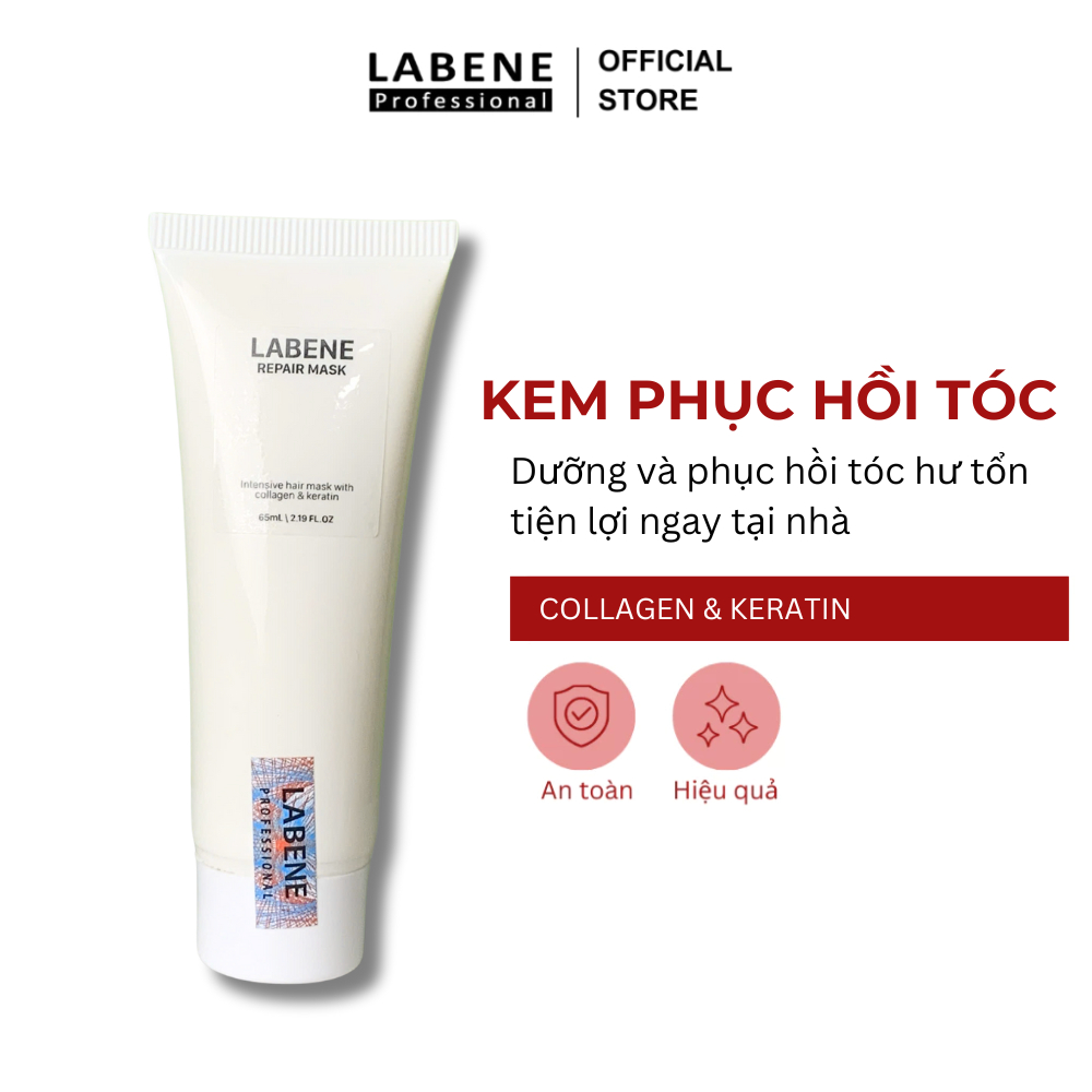 Ảnh Tuýp kem phục hồi tóc siêu mượt Labene 60ml, với tinh chất Collagen & Keratin giúp tóc óng ả, mềm mại 1