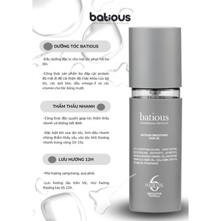 Tinh Dầu Dưỡng Tóc Batious Smoothing Hair Oil Làm Mềm Suôn Mượt Tóc 60ml - Bebeau