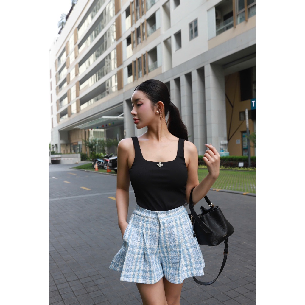 Orli Label | Blue Belle Shorts | Quần tweed sọc xanh