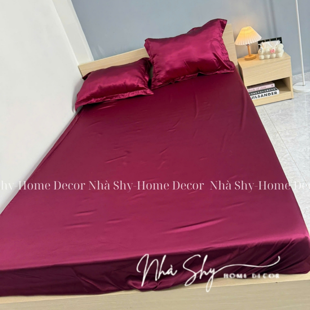 Bộ 3 Món Grap Nệm Và 2 Vỏ Gối Nằm Phi Lụa Cao Cấp - Nhiều Màu Và Đủ Size Theo Yêu Cầu - Nhà Shy Home Decor