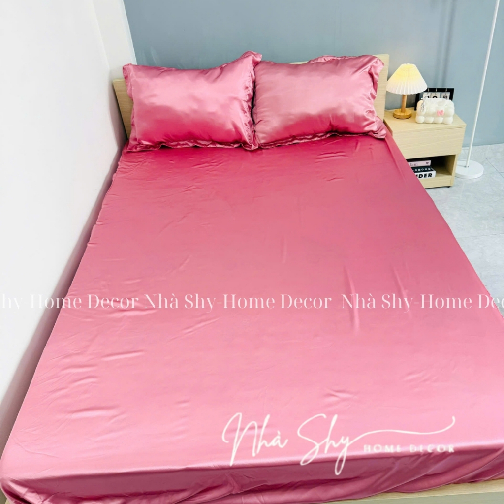 Bộ 3 Món Grap Nệm Và 2 Vỏ Gối Nằm Phi Lụa Cao Cấp - Nhiều Màu Và Đủ Size Theo Yêu Cầu - Nhà Shy Home Decor