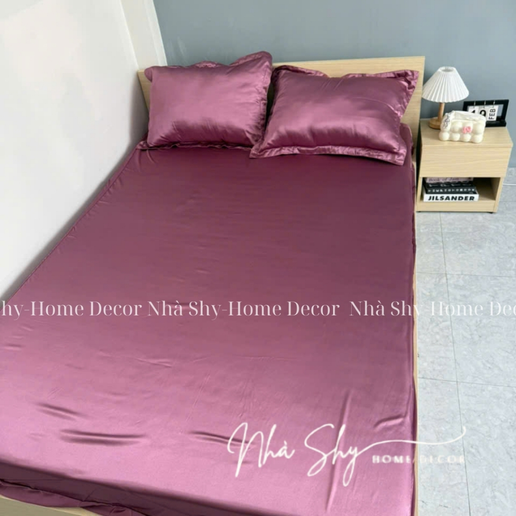 Bộ 3 Món Grap Nệm Và 2 Vỏ Gối Nằm Phi Lụa Cao Cấp - Nhiều Màu Và Đủ Size Theo Yêu Cầu - Nhà Shy Home Decor