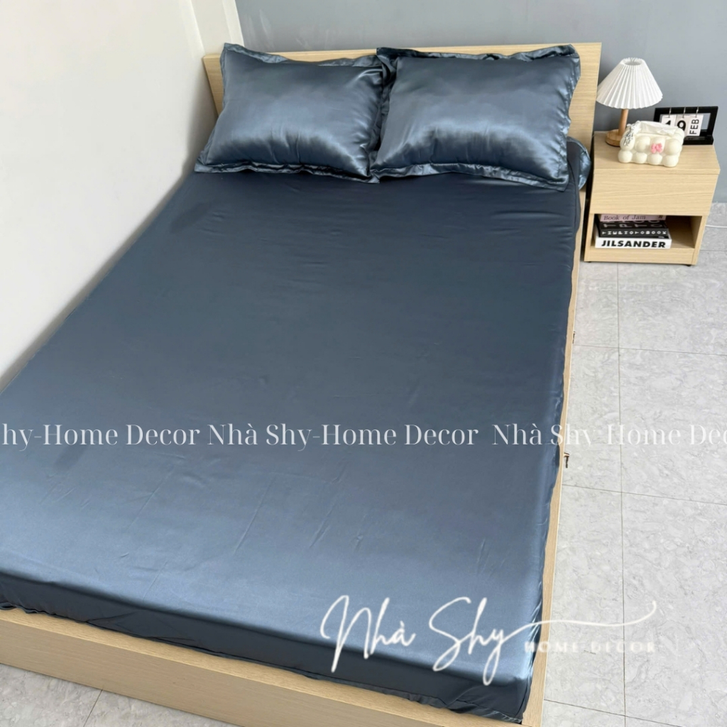 Bộ Gra Phi Lụa 3 Món Gra + 2 Vỏ Gối Nằm Phi Lụa Cao Cấp - Nhiều Màu - Nhà Shy Home Decor